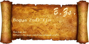 Bogya Zsófia névjegykártya
